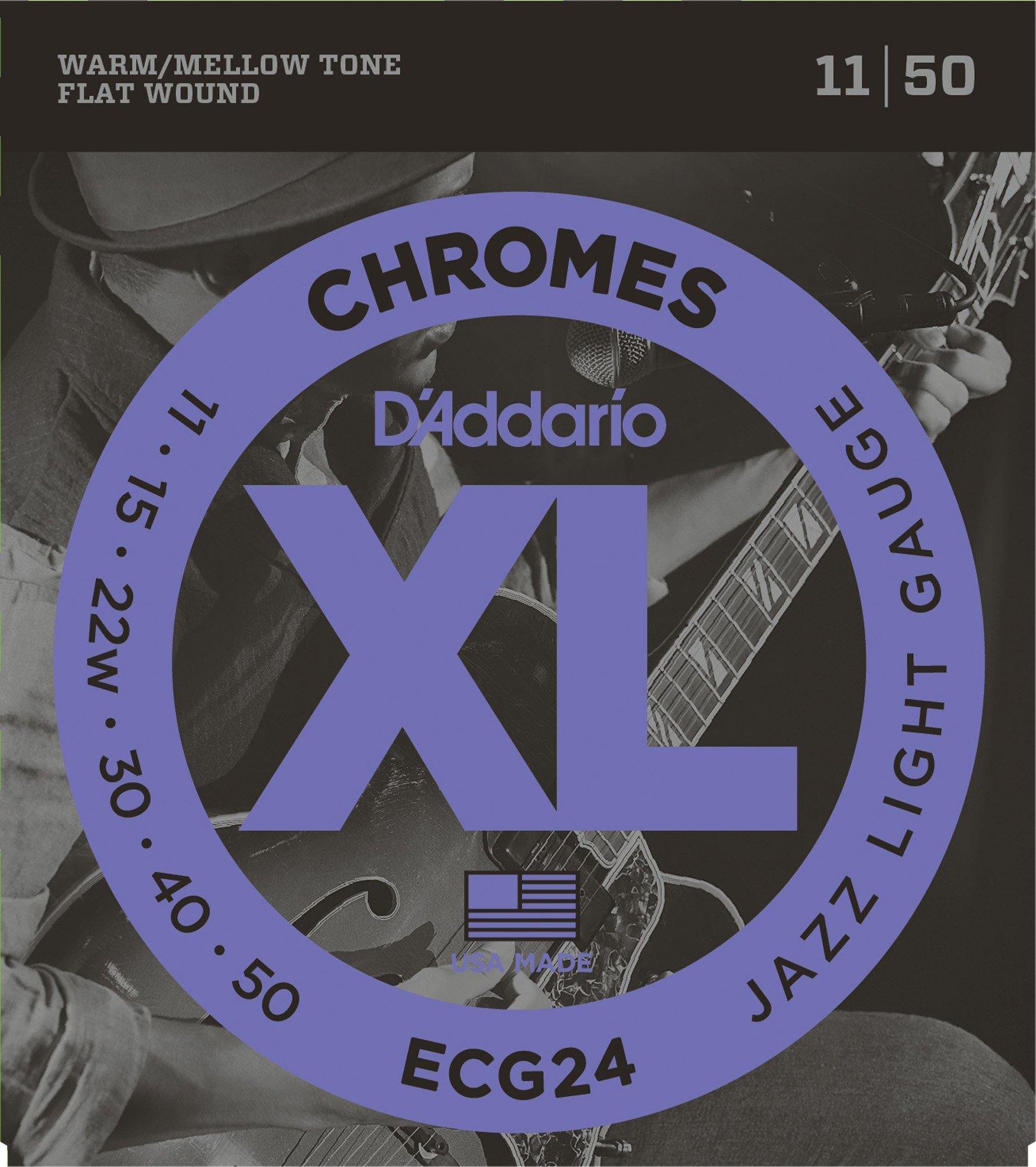 D Addario ECG24 Chromes Flat Wound Electric Guitar Strings Jazz