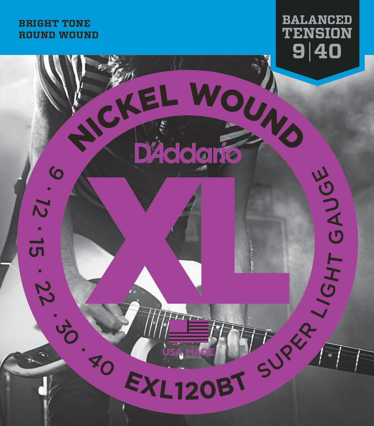 D Addario EXL120BT Nickel Wound Electric Guitar Strings Balanced Tension Super Light 9 40