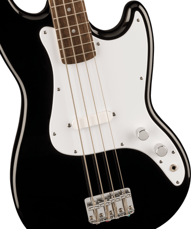 Squier Sonic Bronco Bass Laurel Fingerboard White Pickguard in Black