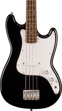 Squier Sonic Bronco Bass Laurel Fingerboard White Pickguard in Black