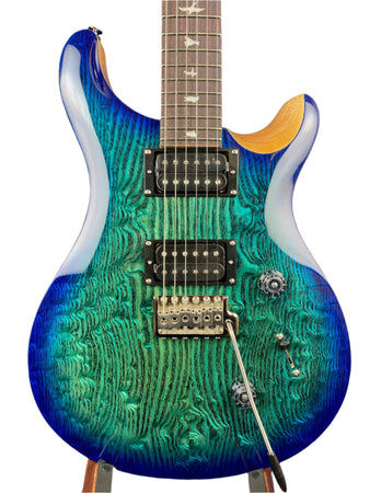 PRS SE Custom 24 Burled Ash in Lake Blue with Gig Bag