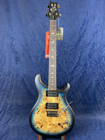 PRS Ltd Edition SE Custom 24-08 Poplar Burl in Satin Lake Blue Midnight Burst