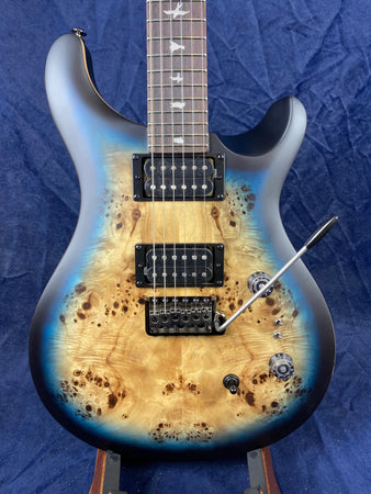 PRS Ltd Edition SE Custom 24-08 Poplar Burl in Satin Lake Blue Midnight Burst