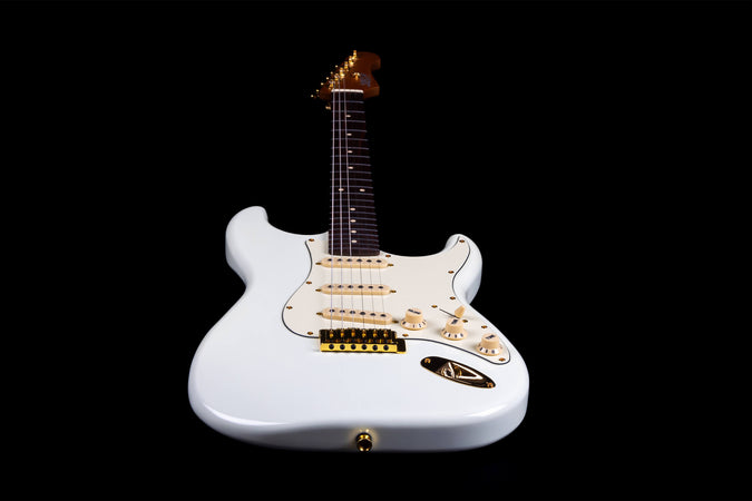 Jet Guitars JS-380 S-Type SSS Gold Hardware in White