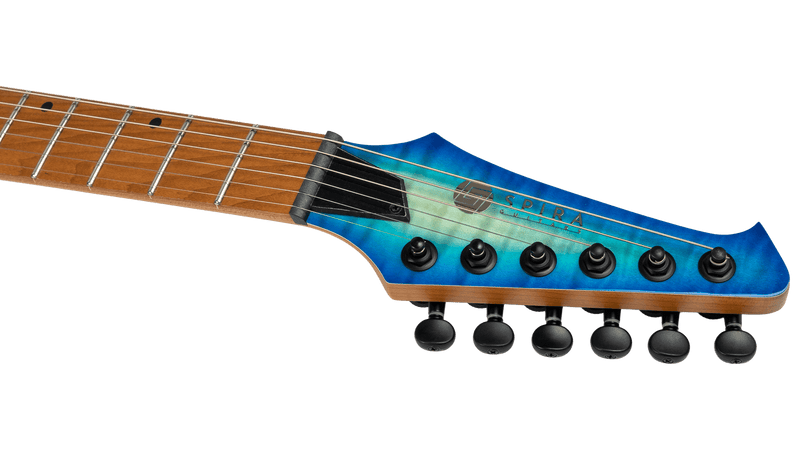 Spira S-500 QAB Electric Guitar HH in Trans Aqua Blue