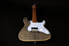 Jet Guitars JS-450 Super Strat Flame Top Roasted Maple in Trans Black